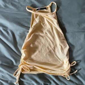 Yellow Halter Top with Side Ties